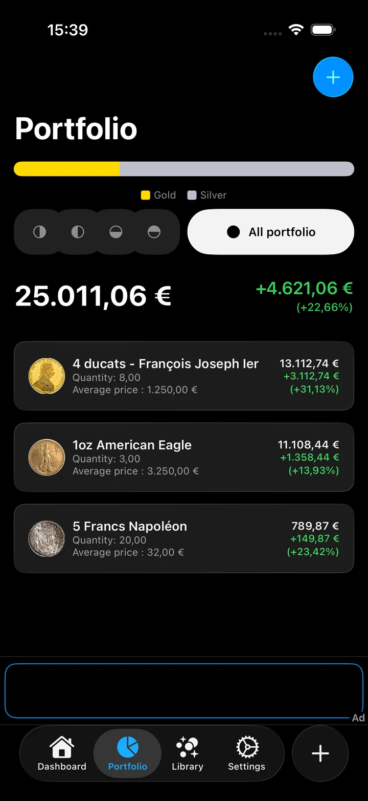 Vaultastic Portfolio screenshot with a demo collection